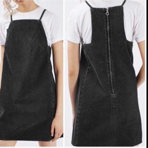 Black denim mini dress